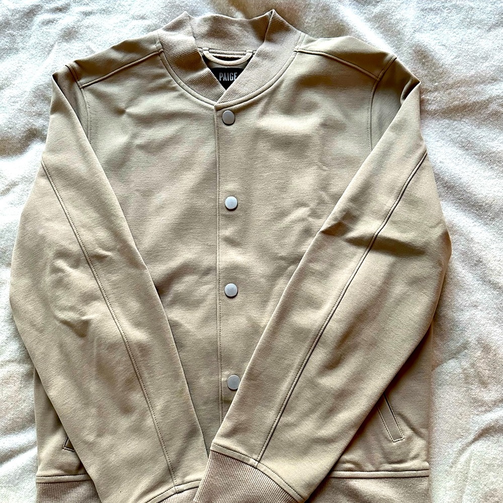 Paige ultra-stretch tracksuit in tan, size S/31 waist